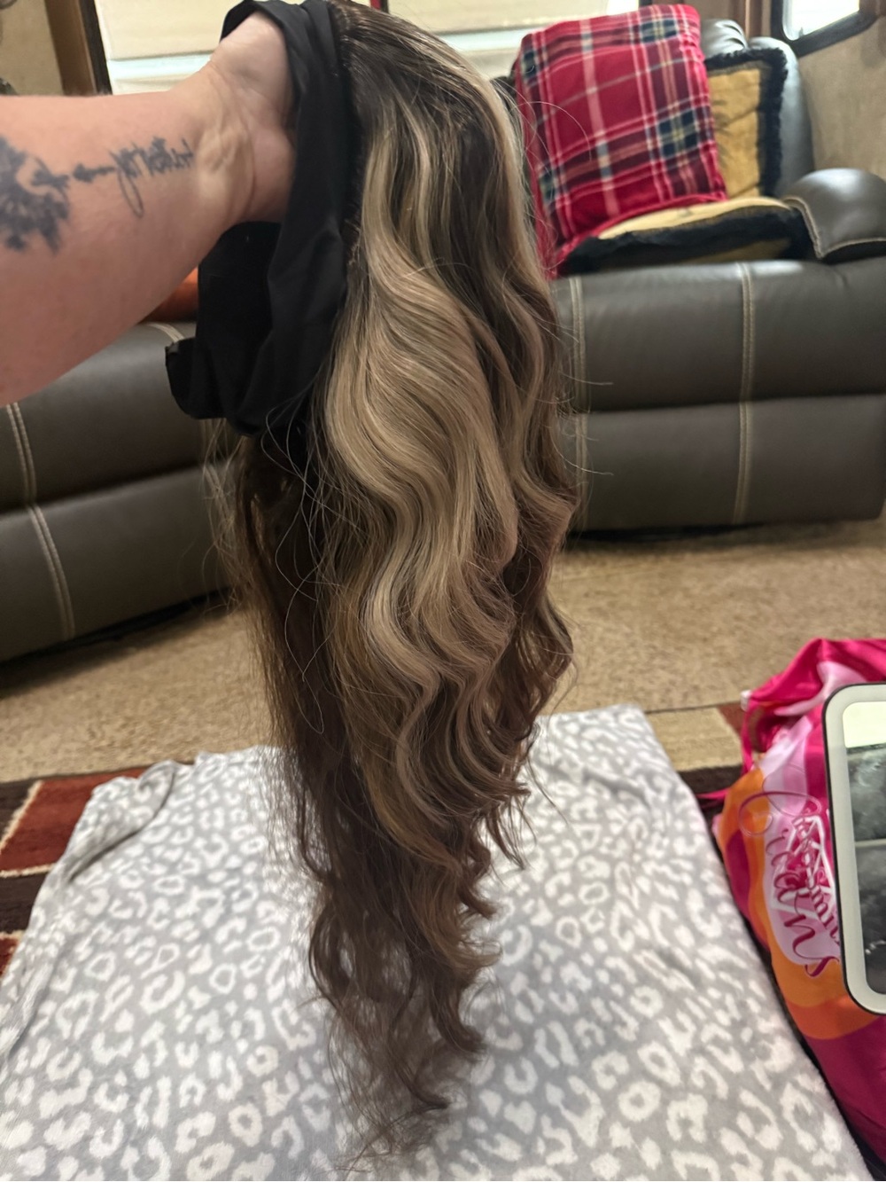Chelsey Smith Headband Crown-Wavy Brown and Blonde Highlighted (used like new)